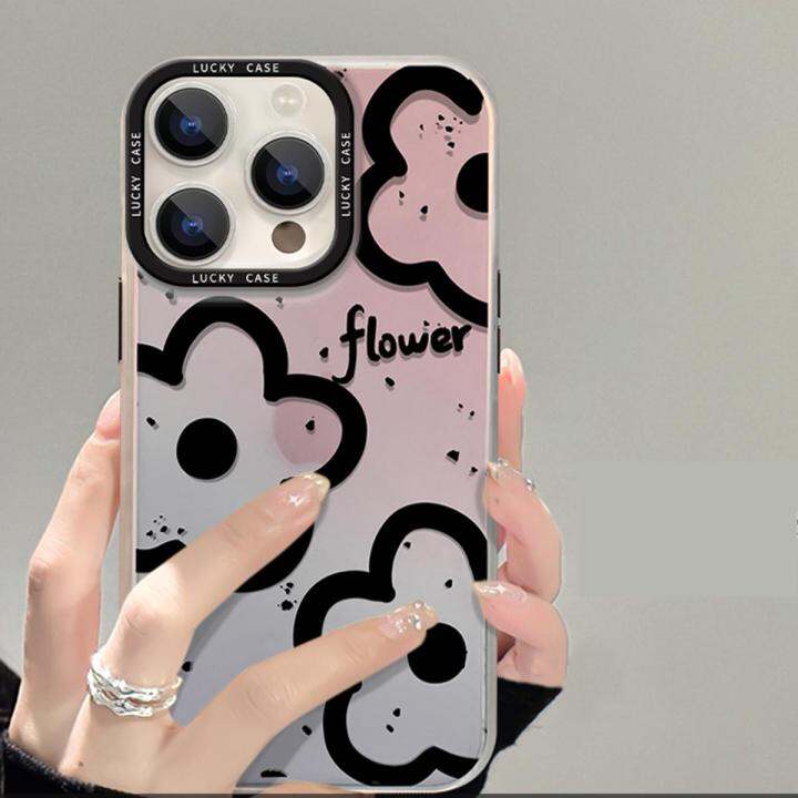 สำหรับ-iphone-เคสโทรศัพท์มือถือลายดอกไม้วัสดุเลเซอร์-tpu-ป้องกันการตกและป้องกันการชน-for-iphone-14-13-12-11-pro-max-xs-max-xr-xr-x-7-8-plus