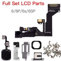 ชิ้นส่วน LCD ครบชุดสําหรับ iPhone 6 6P 6s Plus กล้องด้านหน้าปุ่มโฮมปุ่ม Flex Cable หูฟังพร้อมขายึดสกรูครบชุด