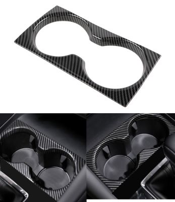 For Mazda 3 Axela  Car Central Console Water Cup Cover Sticker Trim 2020 2021 2022 ABS Plastic Carbon Fiber Style