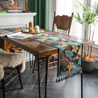 Nordic Luxury Jacquard Table Runner Tasseled Polyester Table Cover Table Runner Decoration For Festival Event Home Decoration