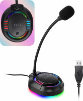 C G CHANGEEK USB Microphone with RGB Glowing Light &amp; Mute for Laptop PC Desktop Computers, Gaming Microphone for PC PS4 / 5, Ideal Condenser Mic for Dictation/Con-Call/Meeting/Gaming, CGS-M2