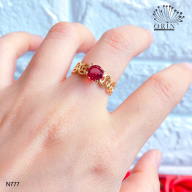Nhẫn nữ kim tiền may mắn tài lộc đính đá đỏ bền màu thiết kế cao cấp Orin N777 thumbnail