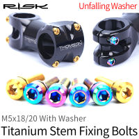 Risk titanium M5 * 18 mm mtb bike stem bolts for Fsa and Thomson bicycle stem 6 piece lot