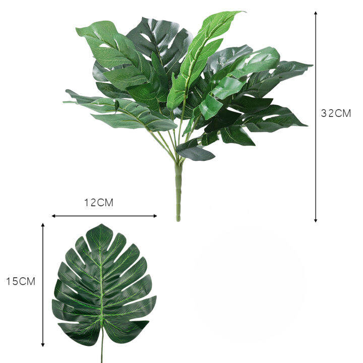 1ชิ้นโฮมออฟฟิศพืชเทียมจำลองสูงปลอม-monstera-ใบพืชเทียมตกแต่งบ้าน