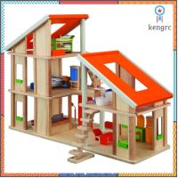 PlanToys CHALET DOLLHOUSE WITH FURNITURE บ้านตุ๊กตาในฝันรวมเฟอร์นิเจอร์ ของเล่นไม้ แปลนทอยส์ เสริมสร้างจินตนาการ flashsale ลดกระหน่ำ