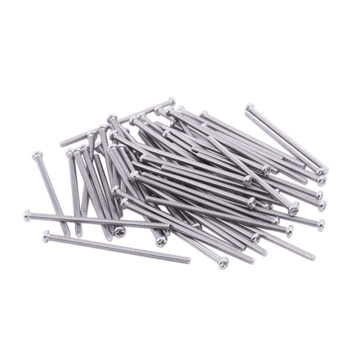 60-x-silver-tone-304-stainless-steel-round-head-screws-bolt