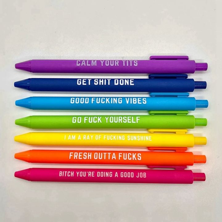 22pcs-swear-word-daily-pen-novelty-pen-dirty-cuss-word-pens-for-each-day-of-the-week-funny-gift