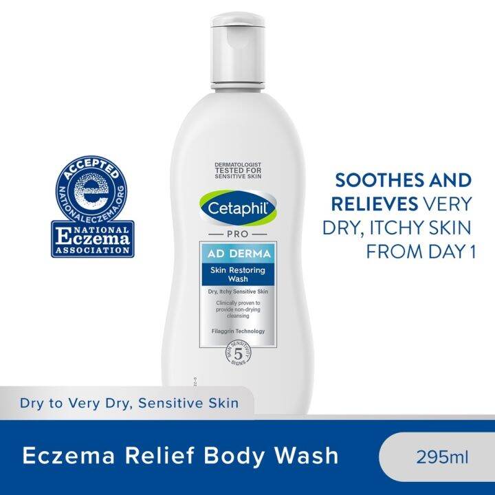 Cetaphil Pro Ad Derma Skin Restoring Wash 295ml [For Eczema Prone
