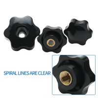 5PCS M8 M10 M12 48 Plum Bakelite Hand Tighten Nuts Handle Thread Star Mechanical Black Thumb Nuts Clamping Knob Manual Nuts