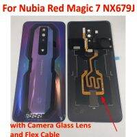 Penutup Asal Penutup Belakang Bateri ZTE Nubia Red Magic 7 NX679J Perumahan Pintu Belakang Kes Kamera Kaca สายเคเบิลงอได้