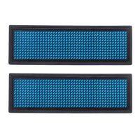 2X Programmable LED Digital Scrolling Message Name Tag Id Badge(11X44 Pixels) (Blue)