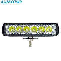 AUMOTOP โคมไฟโต๊ะทำงานสปอตไลท์6นิ้ว IP68ไฟ LED กันน้ำบาร์6000K 30W สำหรับรถยนต์รถบรรทุก Suboats