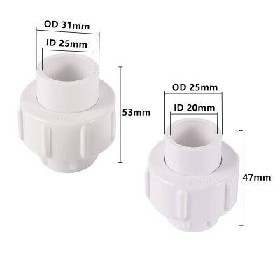 ；【‘； 1Pc PVC 20Mm 25Mm   Pipe Union Connector For Garden Irrigation Water Tank Joint Water Pipe Straight Connector