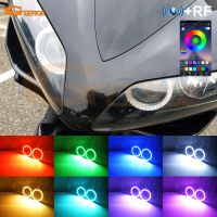 For Yamaha R1 YZF-R1 2004 2005 2006 2007 2008 BT App RF Remote Control Multi-Color Ultra Bright RGB LED Angel Eyes Kit Halo Ring