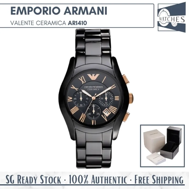 SG LOCAL) Emporio Armani AR1410 Valente Ceramica Chronograph Ceramic Strap  Men Watch | Lazada Singapore