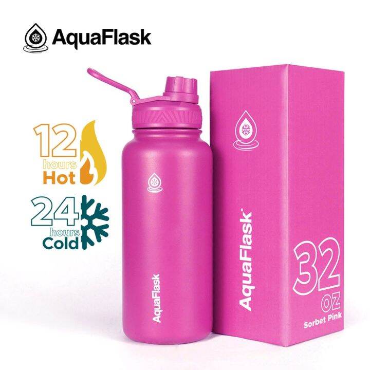 Aquaflask (32oz) SORBET PINK Vacuum Insulated Drinking Water Bottle ...