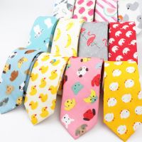 Cotton Men 39;s Colourful Tie Duck Dog Fruit Flower Ties Narrow Kids Children Necktie Slim Skinny Cravate Narrow Thick Neckties