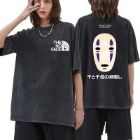 Anime Spirited Away No Face Man Graphic Tshirt 90s Men Women Fashion Wash Vintage T-Shirts Summer Unisex Japanese Manga T Shirt 4XL 5XL 6XL