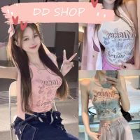 DD SHOPพร้อมส่ง 1A23-2 เสื้อกล้ามไหมพรมลายการ์ตูนน่ารักใส่สบาย -C