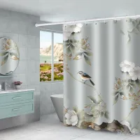 Chinese Style Shower Curtain Cloth Bathroom Shower Curtain Thick Warm Waterproof Mildew-Proof Bathroom Shower Curta