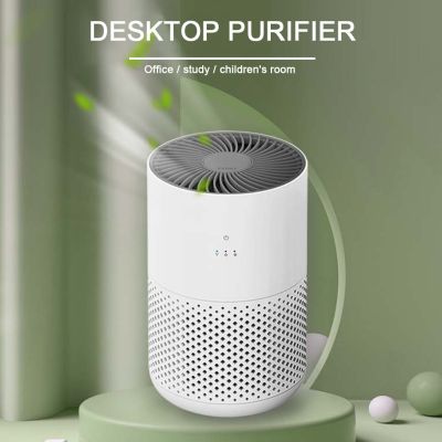 Mini Air Purifier 360 Degree Wide Air Intake Quiet Air Cleaner 3 Gears USB Plug in Air Fresher Odor Removal Machine for Bedroom