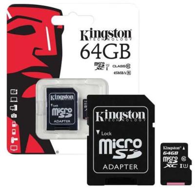 Micro SD Card Kingston 64 GB Class 10  รับประกันของแท้ ฟรีค่าจัดส่ง Kerry Express ส่งด่วนส่งเร็วทันใจ Kerry Express