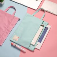 Double-layer A4 File Bag File Folder Cute Cat File Bag Stationery Storage File Pouch Holder for Students School Office Supplies