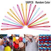 【CC】 100PCS Mixed Color 5.5cm/7cm/9cm/15cm Plastic Knitting Needles Crochet Hooks Wool Yarn Needle Children Sweater Weaving Tools