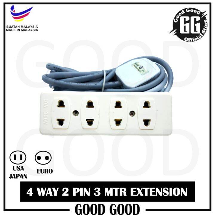 Multi 2 Pin Plug Trailing Switch Extension Socket 4 Way 5 Way 6 Way 3 Meter Wire Ac Lazada 8531