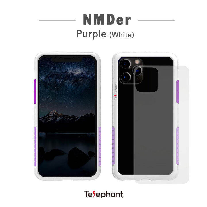 telephant-nmder-bumper-สำหรับ-i13-pro-13-promax-สุดยอดเคสกันกระแทก-เอกลักษณ์เฉพาะพร้อมแผ่นกระจกใส