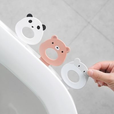 ◇✣▦ Bathroom organizer cute cartoon bear anti-bacteria sign stickers mural toilet seat cover handle decoratie huis