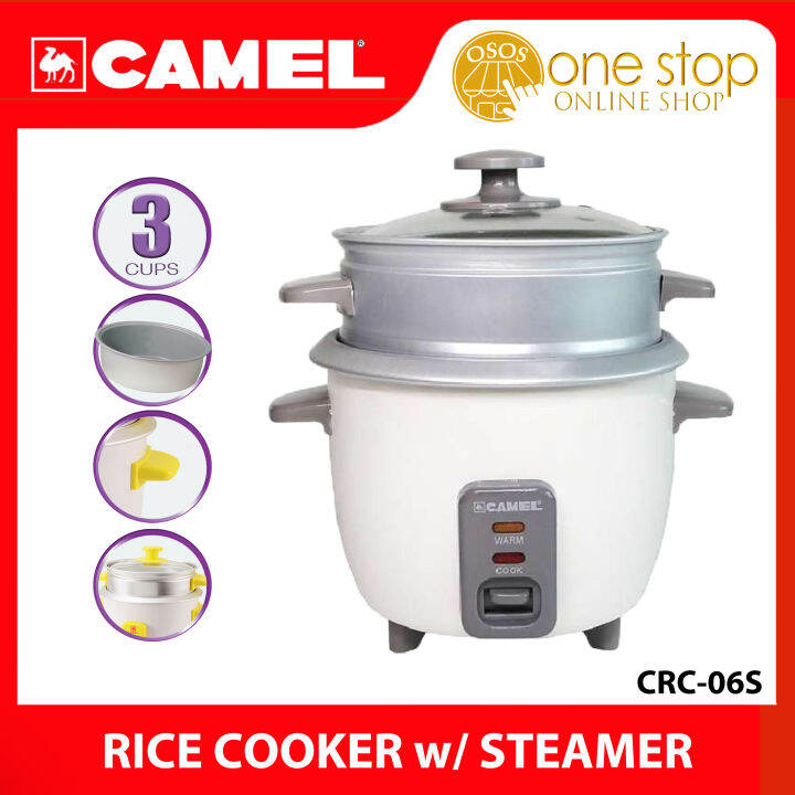 Camel Appliances 0.6L 3 cups Rice Cooker with Steamer CRC06S CRC06S