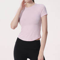 Lulu New Yoga Sports Short Sleeve Classic Crewneck Mesh Panel Soft Material Running Top 1316