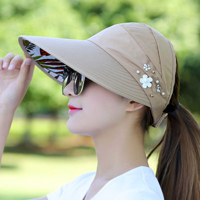 Summer Sun Hat Beach Visor Caps Anti-UV Hat Beach Hat Ladies Hat Cap Womens Hat Foldable Sun Hat Summer Hat