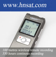 350 Hours continuous recording and 100 metres wireless long distance voice recorder DVR-308A