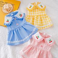 Spring Summer Pet Clothes Kitten Puppy Cute Plaid Skirt Small and Medium-sized Dog Princess Dress Chihuahua Yorkshire Bulldog Dresses