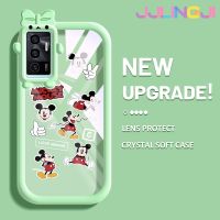 Jlingji เคสสำหรับ VIVO V23E 4G V23E 5G Y75การ์ตูน Mickey Mouse Little Monster Bowknot ปลอกนิ่มกันกระแทกทนต่อการขัดถูเคสโทรศัพท์โปร่งใส TPU ซิลิกาเจลเลนส์กล้องถ่ายรูปฝาครอบป้องกัน