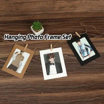 Paper Photo Frame Kraft Paper Picture Frames 10 PCS DIY Cardboard Photo  Frames with Wood Clips and Jute Twine