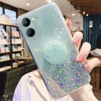 เคสมือถือสำหรับ VIVO Y36 Y78 ฝาหลัง แวววาวแสงดาวดวงจันทร์เลื่อมขาตั้งพับได้ซิลิโคนใสป้องกันการตกสำหรับ VIVO Y36 Y78 เคสใส่โทรศัพท์