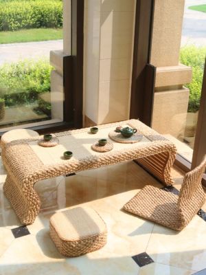 Rattan tatami coffee balcony tea simple bay window Japanese-style low home platform combination