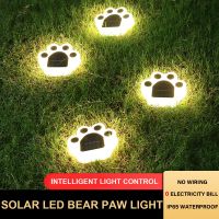 【LZ】✉☇✔  Bear Paw Solar LED Light Lâmpada impermeável Decoração do jardim ao ar livre Atmosfera de paisagem Luzes enterradas