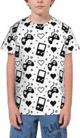 Video Game Controller Black T- Shirt Short Novelty for Boys and Girl