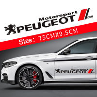 สติกเกอร์ติดข้างประตูรถ2ชิ้นสติ๊กเกอร์ตกแต่งตราติดรถสำหรับ Peugeot 308 206 207 408 5008 RCZ 2008 3008