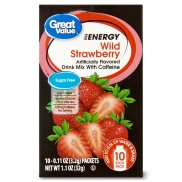 Bột pha nước trái cây không đường low calories Great Value Wild Strawberry