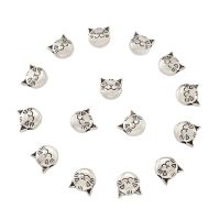 Tibetan Style Antique Silver Color Cat Head Beads For Jewelry Making Big Hole Star Heart Shape Metal Bead Diy Findings Handmade