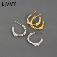 【YF】☎ﺴ  LIVVY Color Irregularly C-shaped Earrings for Fashion  Luxury Temperament Jewelry