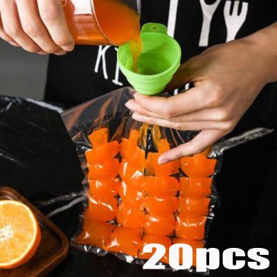 10/20pcs Disposable Ice Cube Bags Self-Sealing Ice Cube Maker Transparent Faster Freezing Ice-making Mold Kitchen Gadgets Ice Maker Ice Cream Moulds