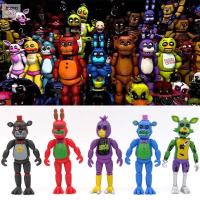 ตุ๊กตากระต่ายฟิกเกอร์ของเล่นอนิเมพีวีซี Bianfnaf ตุ๊กตาหมีเฟร็ดดี้ต่อพ่วงตุ๊กตาขยับแขนขาได้หุ่นจำลองการสะสมแบบจำลองห้าคืนที่บ้านเฟร็ดดี้