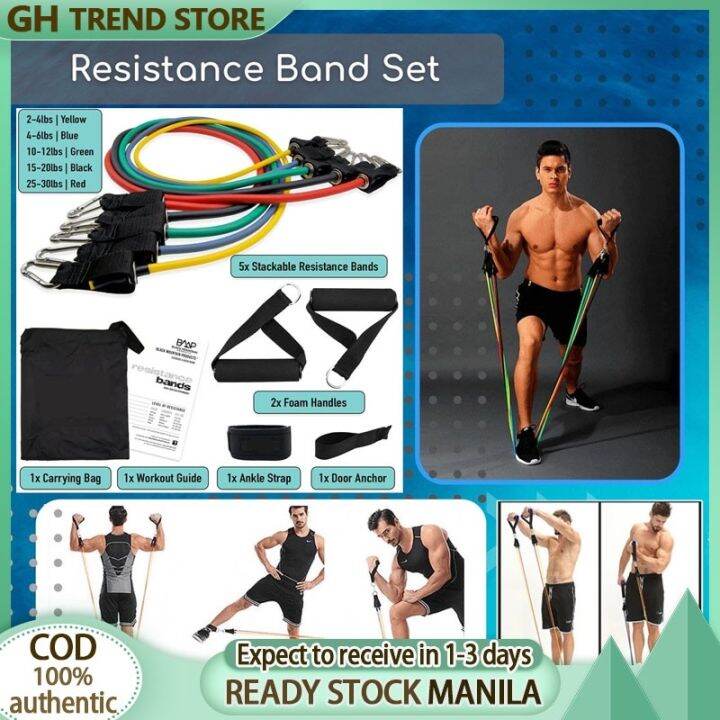 Piece Resistance Band Set With Door Anchors Ankle Straps Workout