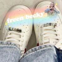 ลูกปัดสี่เหลี่ยมตัวอักษร Freenbecky ช่องว่างตัวรัดเชือกรองเท้าชุดอุปกรณ์ทำด้วยมือ DIY